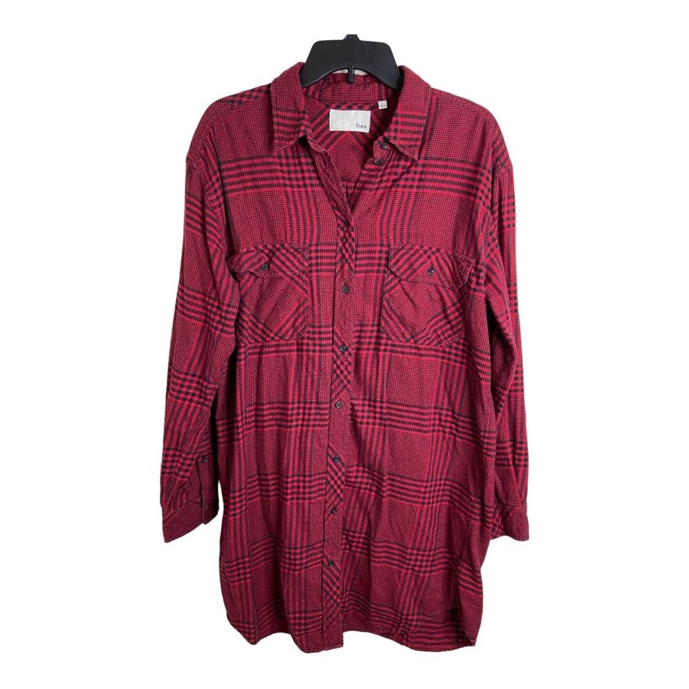 Ariztia Wilfred Free red flannel shirt dress button front‎ large